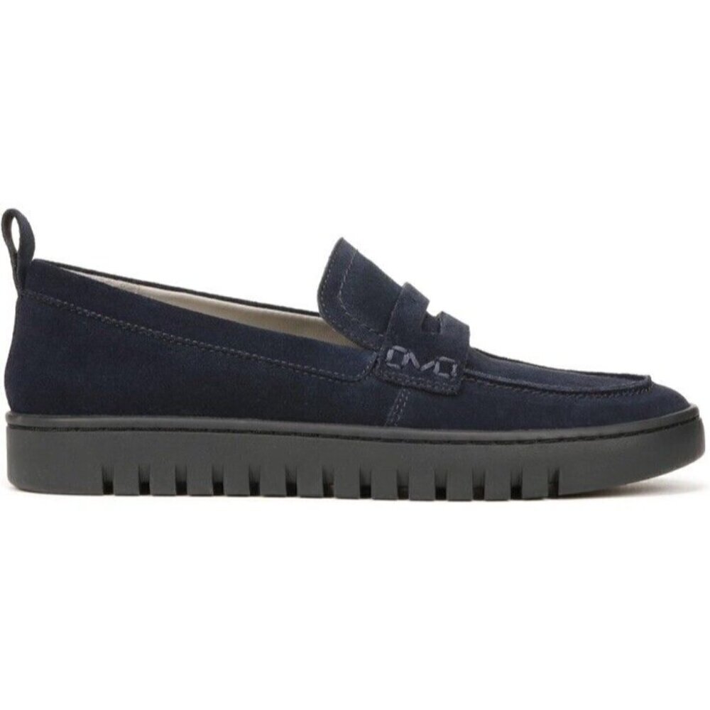 Vionic Uptown Blue Suede Slip-ons Loafer Womens 13 Arch Support Orthotic New - Picture 4 of 9
